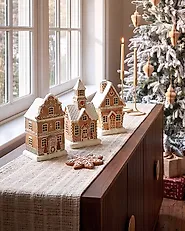 Weihnachtsdekoration 3er Set LED RIMPI 21/25/26 cm Haus Braun_1175131