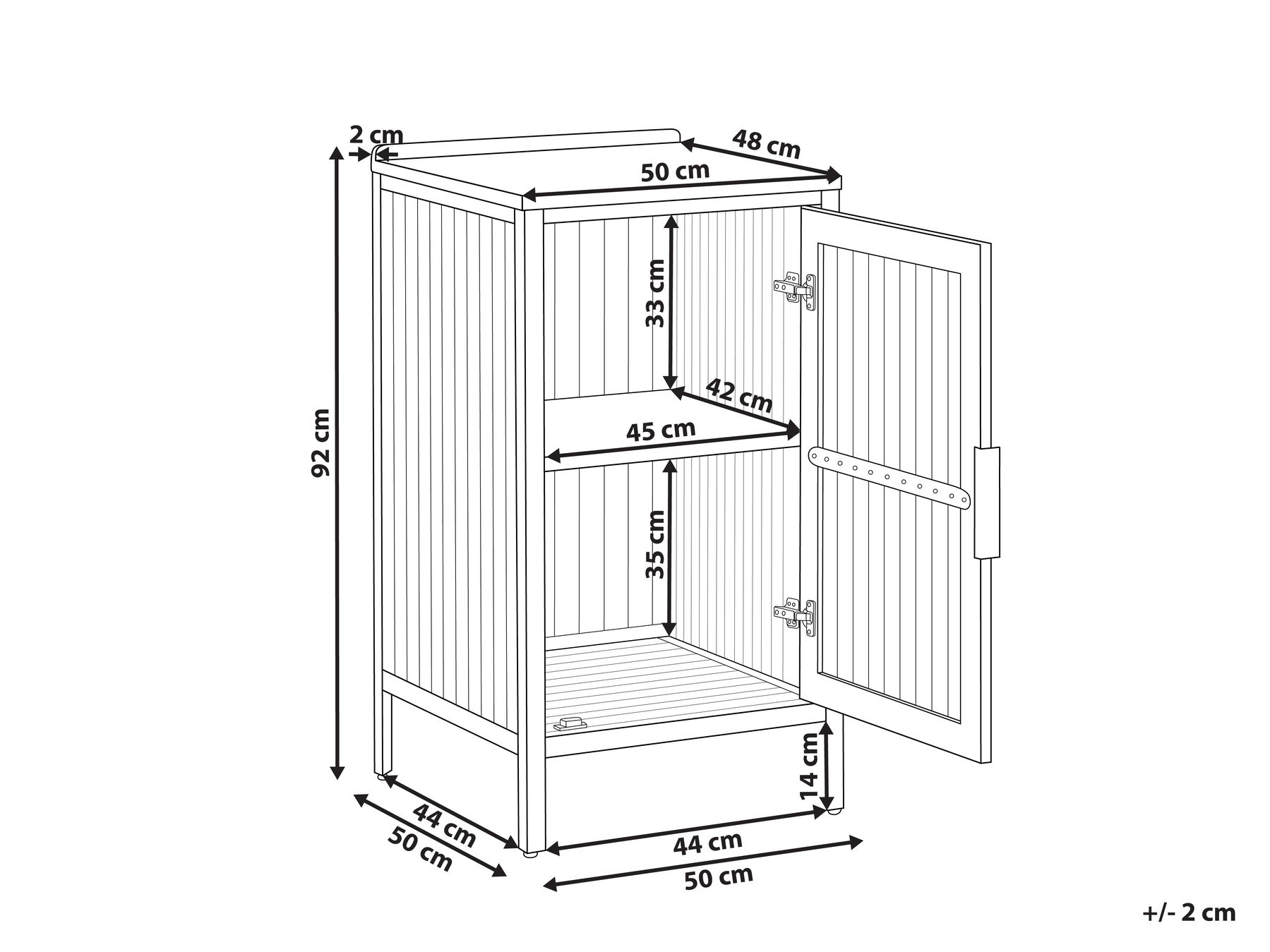 Outdoor-Küchenschrank IVREA Braun zertifiziertes Akazienholz_988053