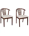Esszimmerstuhl 2er Set CRAIG Holz Dunkelbraun / Beige