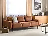 Sofa 3-Sitzer SOVIK Kunstleder Braun