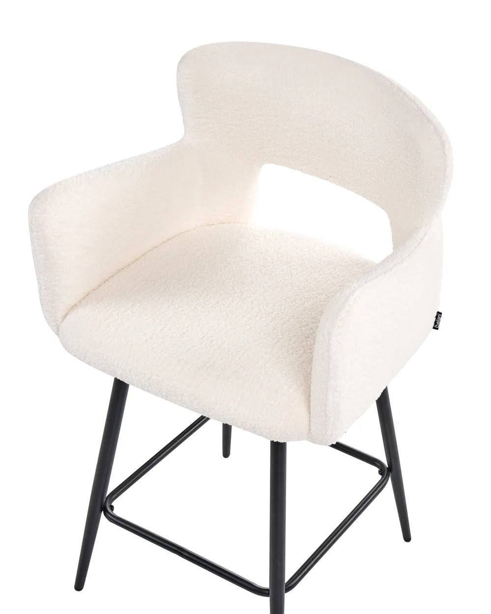 Set of 2 Bar Chairs SANILAC Boucle Off-White_912637