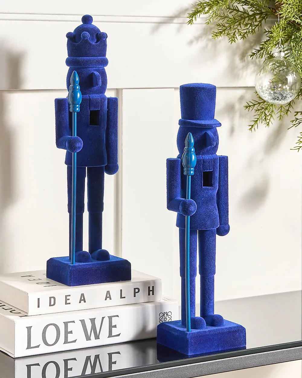 Dekofiguren 2er Set FLATEY 40 cm Nussknacker Blau_1184866