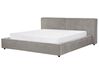 Bett mit Lattenrost Stoff LINARDS 180 x 200 cm Grau