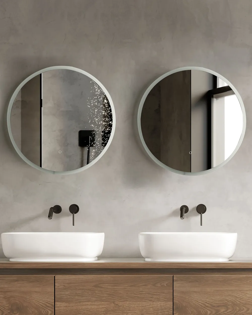 LED-Badezimmer-Spiegel DEAUVILLE 79 cm 79 cm Silber_837549