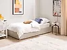 Bett mit Stauraum ohne Kopfteil DINAN Stoff Taupe 90 x 200 cm