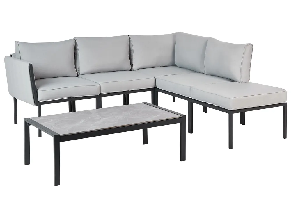 Lounge Set mit Tisch 5-Sitzer SKALA Metall Hellgrau_934639