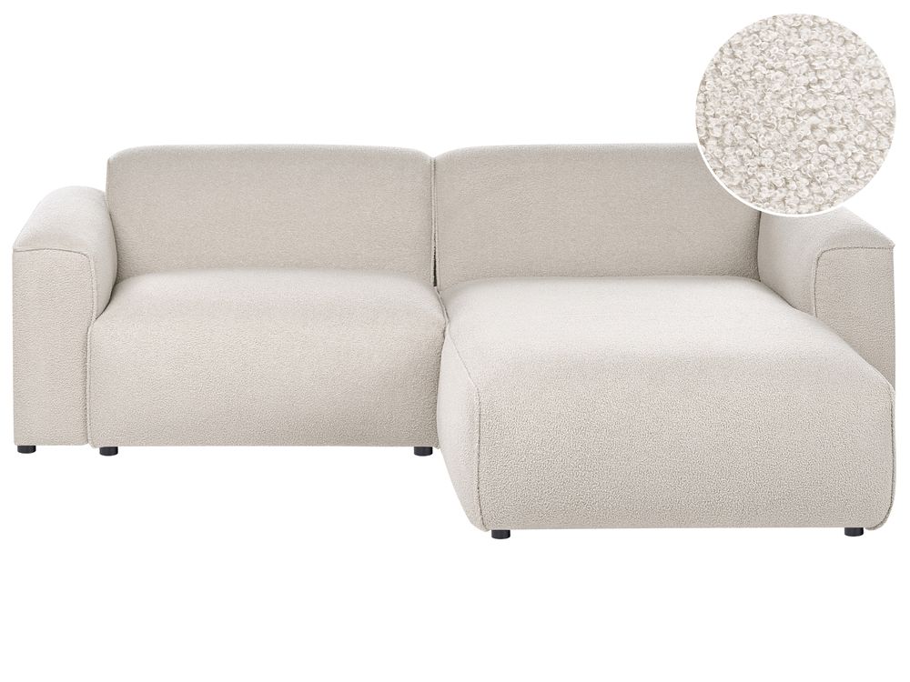 Hoekbank 3-zits FAABORG Bouclé Beige linkszijdig