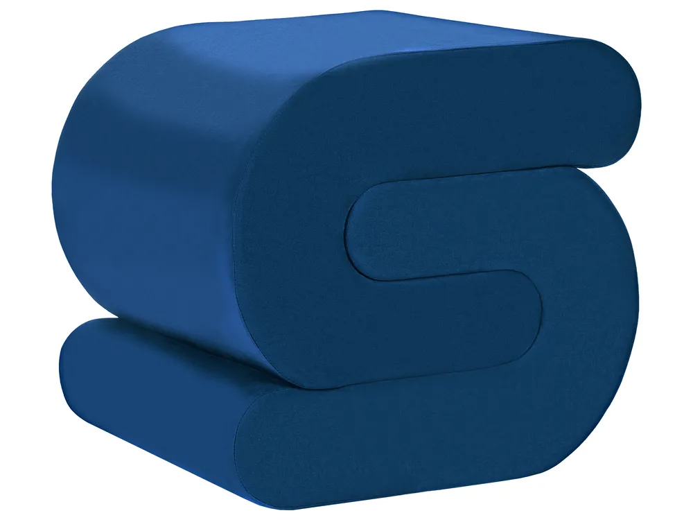 Pouf ARCADIA Samtstoff Marineblau