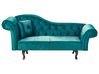 Left-Hand Chaise Longue LATTES II with Cushion Velvet Emerald Green