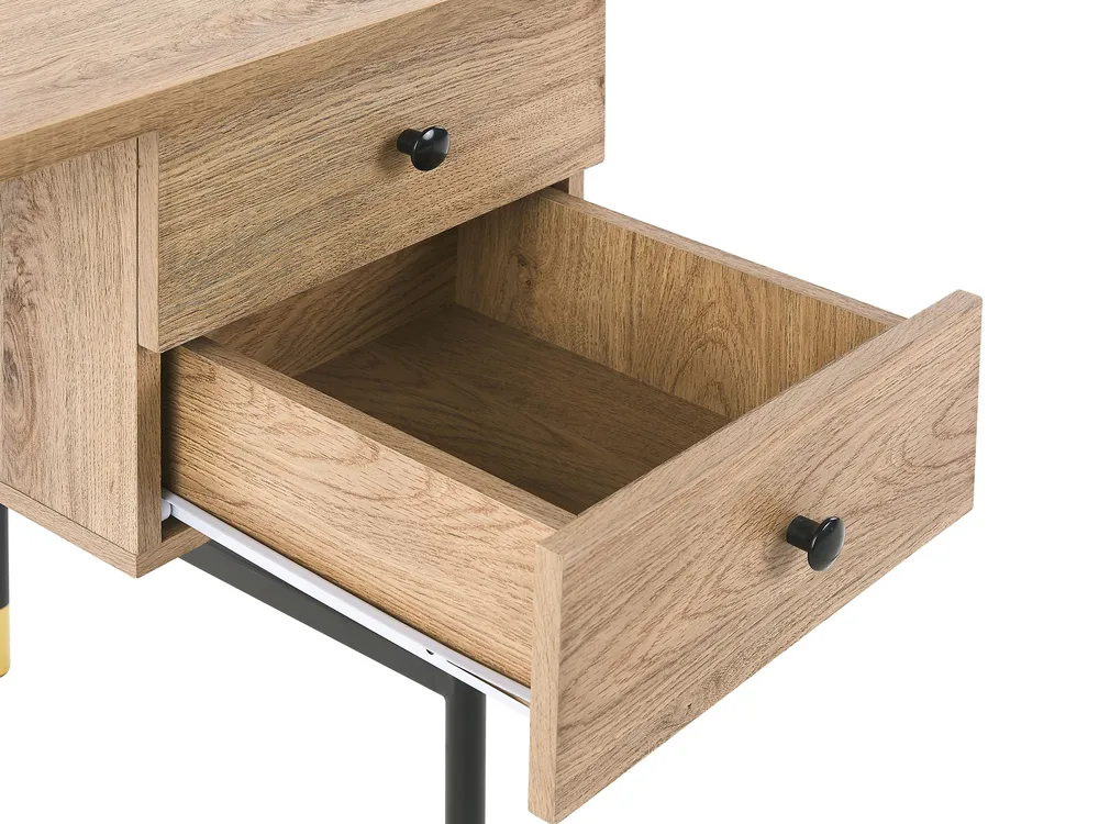 Home Office Desk ABILEN 120 cm 60 cm with Drawers Light Brown_791850