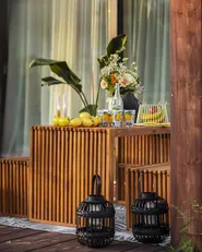 Gartenmöbel Set mit Bänken und Hockern 6-Sitzer BELLANO Akazienholz Braun_936448