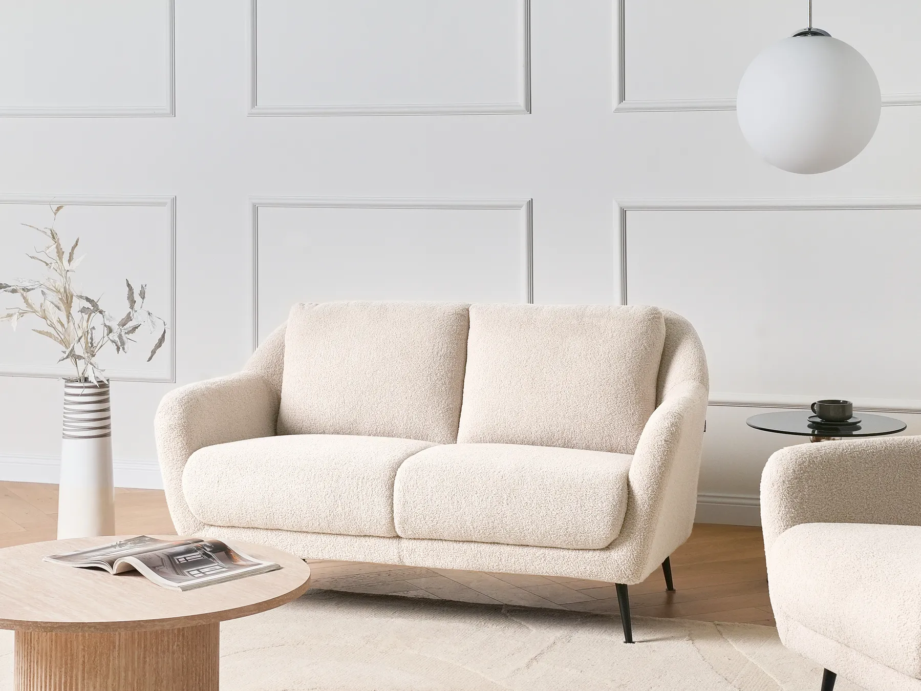 Sofa 2-Sitzer EIBY Bouclé Beige_1004275