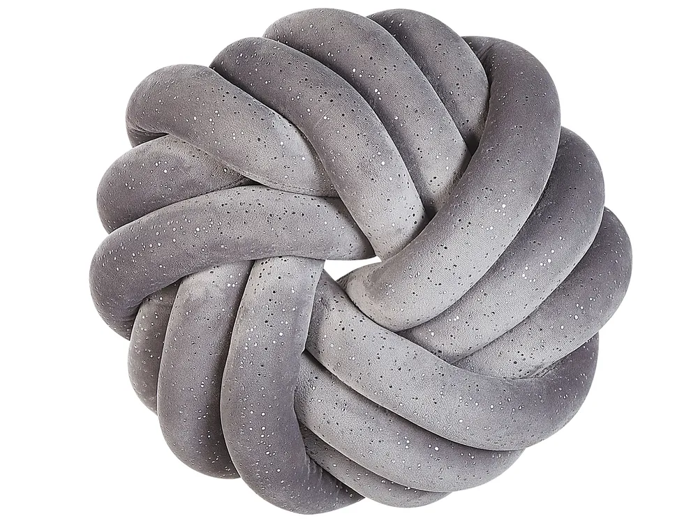 Dekokissen AKOLA 30 x 30 cm Samtstoff Grau Ohne Muster_815370