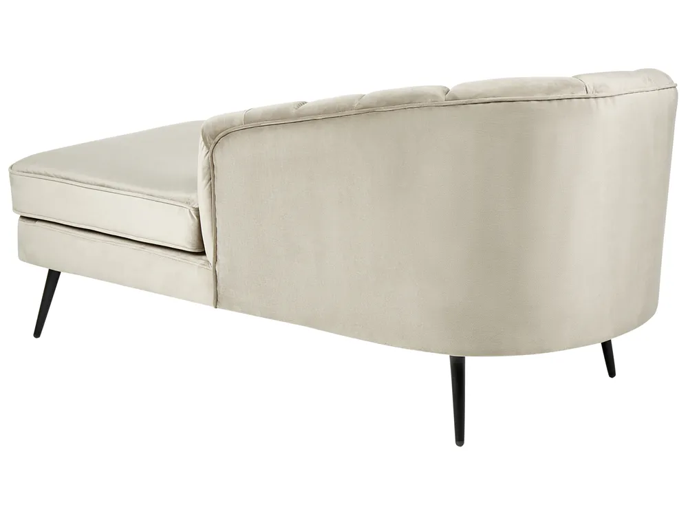 Left-Hand Chaise Longue ALLIER Velvet Beige_892430