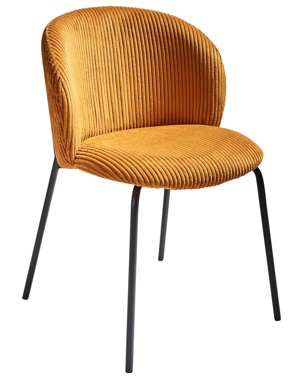 Set of 2 Dining Chairs MILES Corduroy Orange_962608