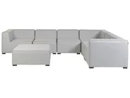Garden Corner Sofa with Ottoman 7 Seater AREZZO Modular Light Grey Left Hand_867744