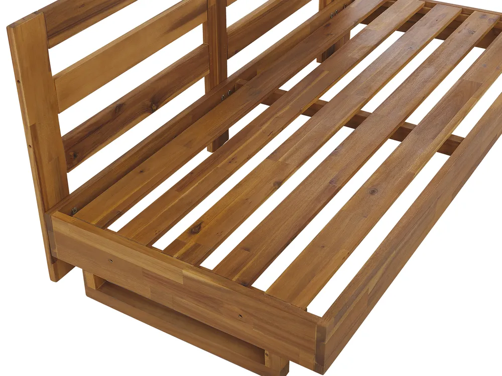 Garten Ecksofa mit Tisch 5-Sitzer MARETTIMO zertifiziertes Akazienholz Cremeweiß rechtsseitig_953845