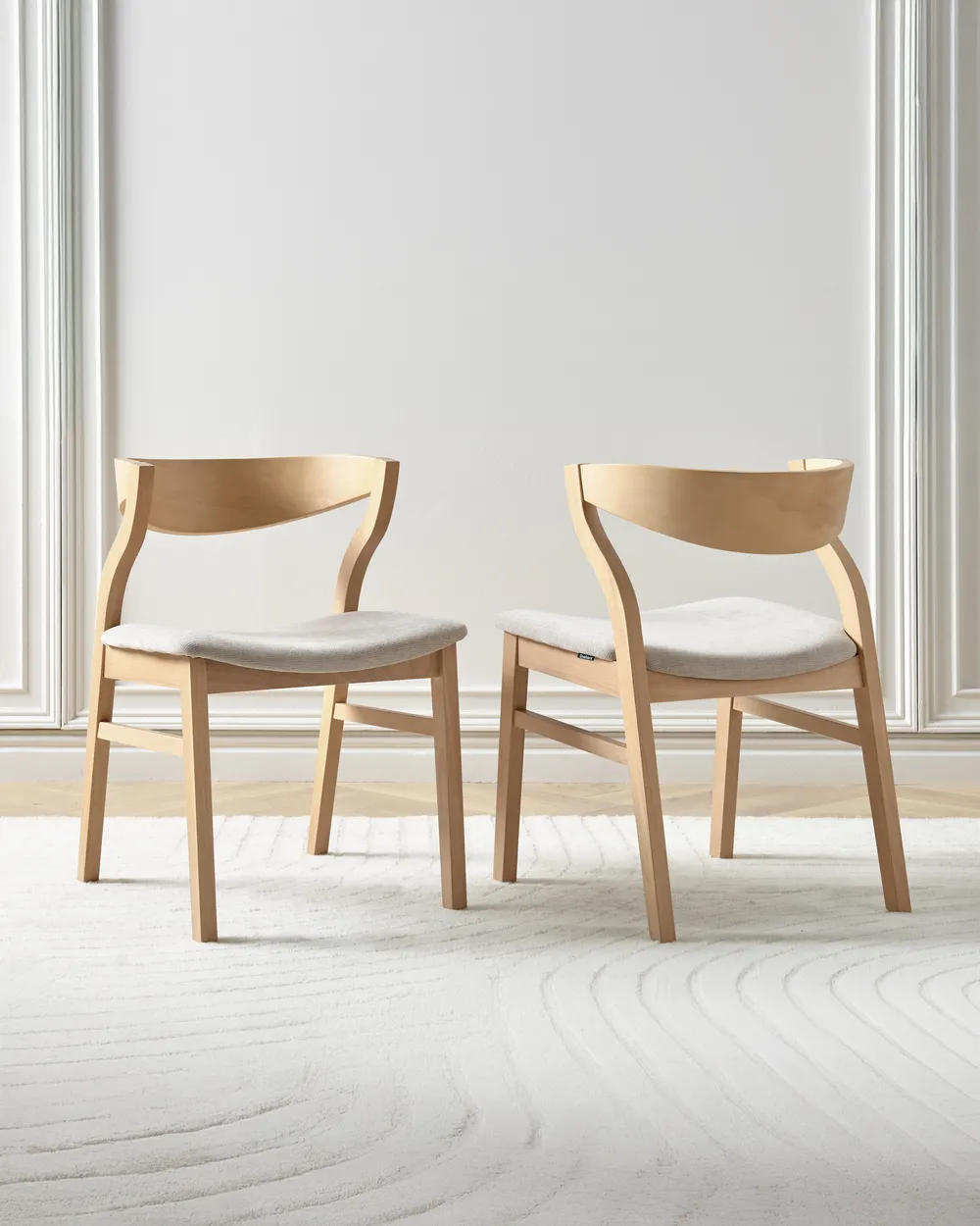 Set of 2 Dining Chairs MAROA Wood Beige_881079