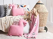 Dekokissen 2er Set LAMMI 45 x 45 cm Baumwolle Einhorn Rosa_1175883