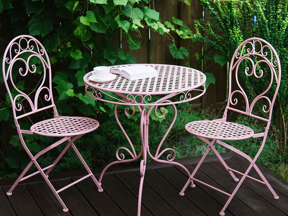 Bistro Table ALBINIA 70 cm 70 cm Metal Pink