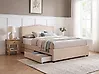 Bett mit Schubladen MONTPELLIER Stoff Beige 160 x 200 cm