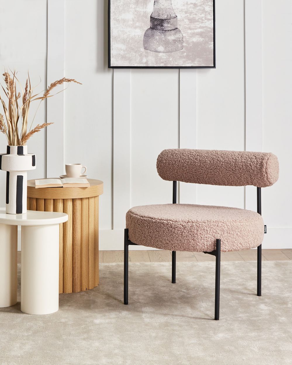 Fauteuil ALPHA Bouclé Taupe