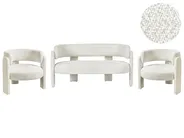 Sofa Set 4-Sitzer BUREA Chenillegewebe Cremeweiß_1072806
