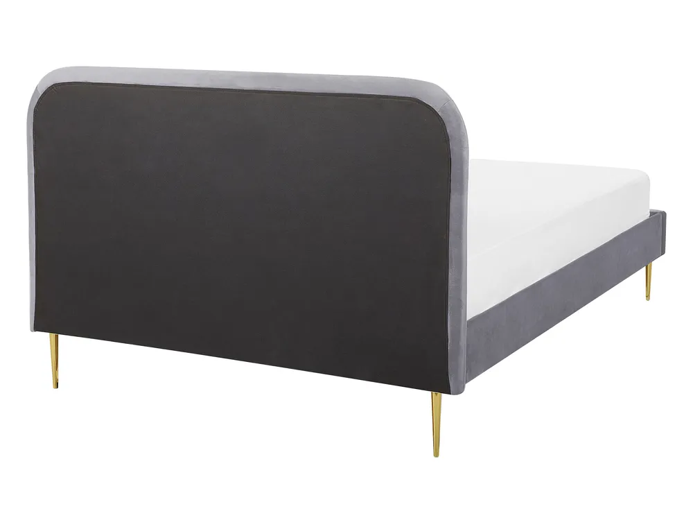 Bett mit Lattenrost Samtstoff FLAYAT 140 x 200 cm Grau_767511