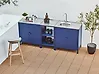 Outdoor-Küche 3er Set mit Spüle VILAMA Blau Metall