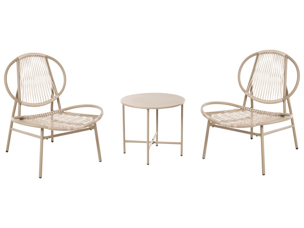 Bistroset OVARO PE rotan Beige