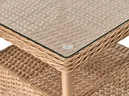 Lounge Set mit Tisch und Ottomane 2-Sitzer PONZA Polyrattan Braun_984566