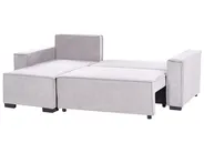 Eckschlafsofa 3-Sitzer EDANE mit Stauraum Stoff Grau rechtsseitig_1057167