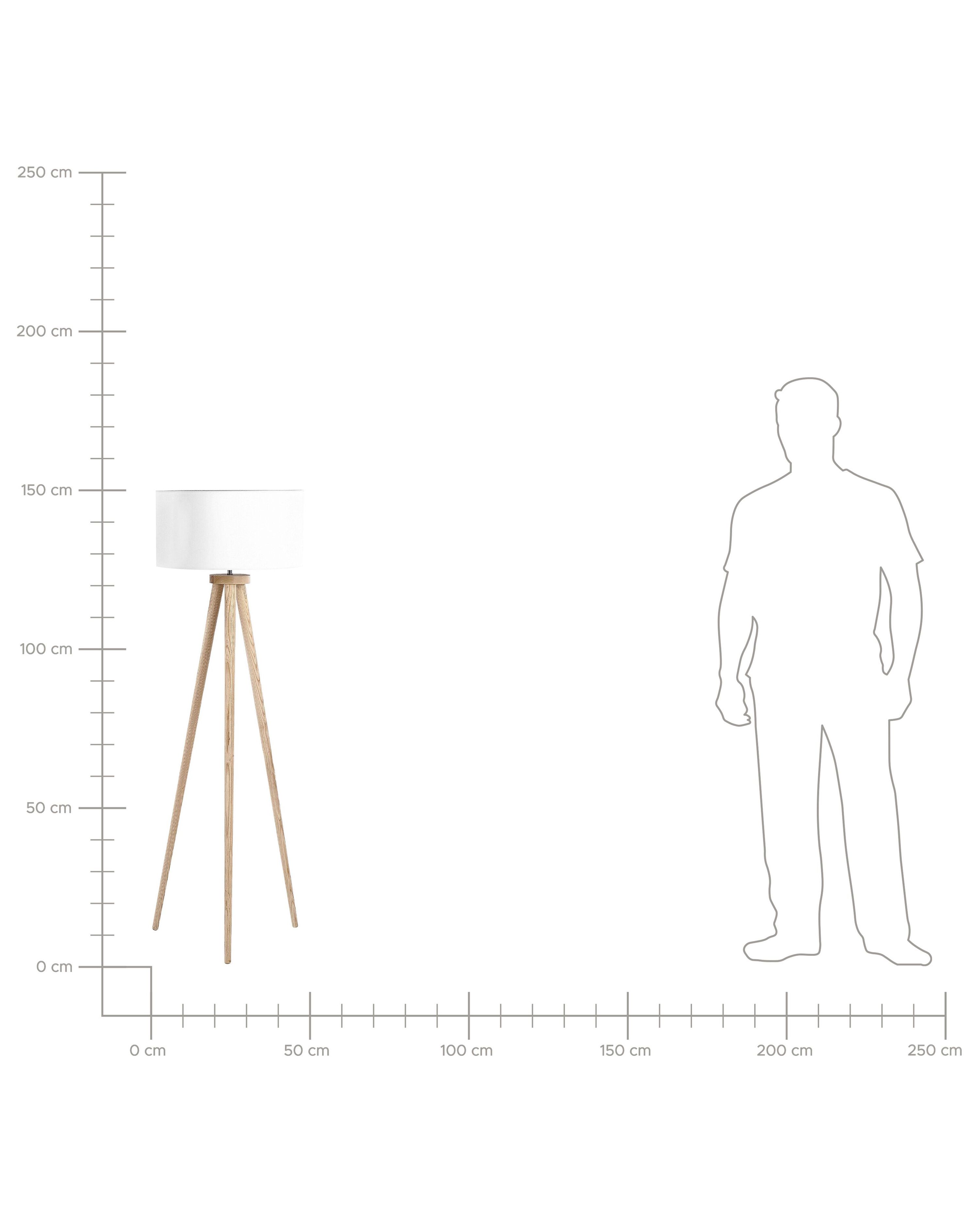 Beliani Stehlampe In Weiß – Moderne Leselampe Mit Holzfüßen & Polyesterschaft