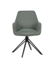Set of 2 Dining Chairs Swivel JODAR Fabric Green_945724