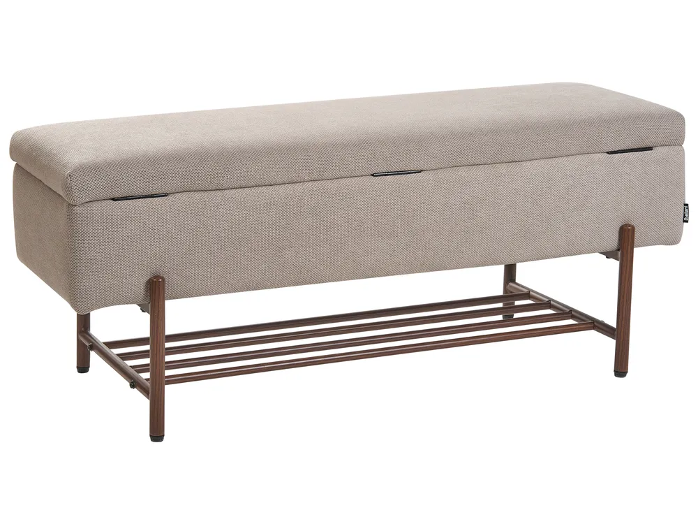 Schuhbank VAIL Stoff Taupe mit Stauraum_1058980