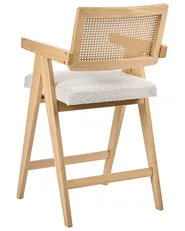Set of 2 Bar Chairs AVA Wood Light Brown/ Beige_1060689