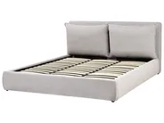 Bett mit Stauraum BAJONNA Stoff Hellgrau 180 x 200 cm_966140