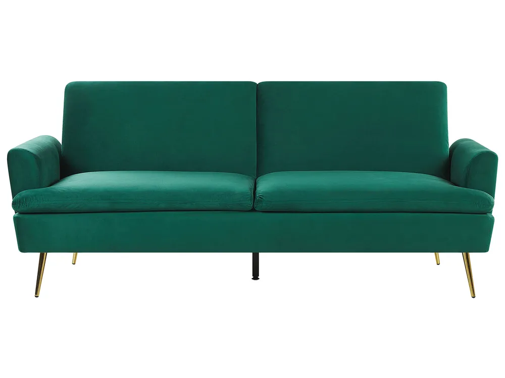 Schlafsofa 3-Sitzer VETTRE Samtstoff Dunkelgrün