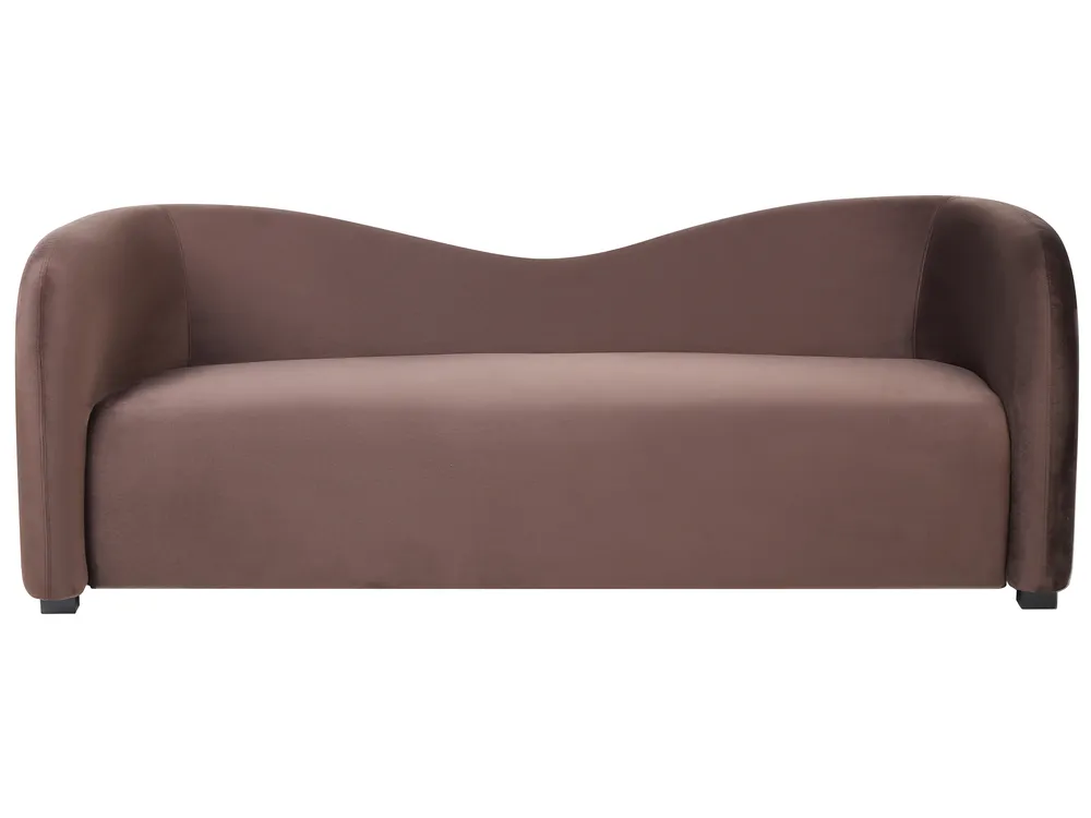 Sofa 3 Seater VELTADA Velvet Dark Brown_1028221