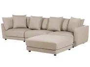 Sofa 3-Sitzer SIGTUNA mit Ottomane Stoff Beige_896585