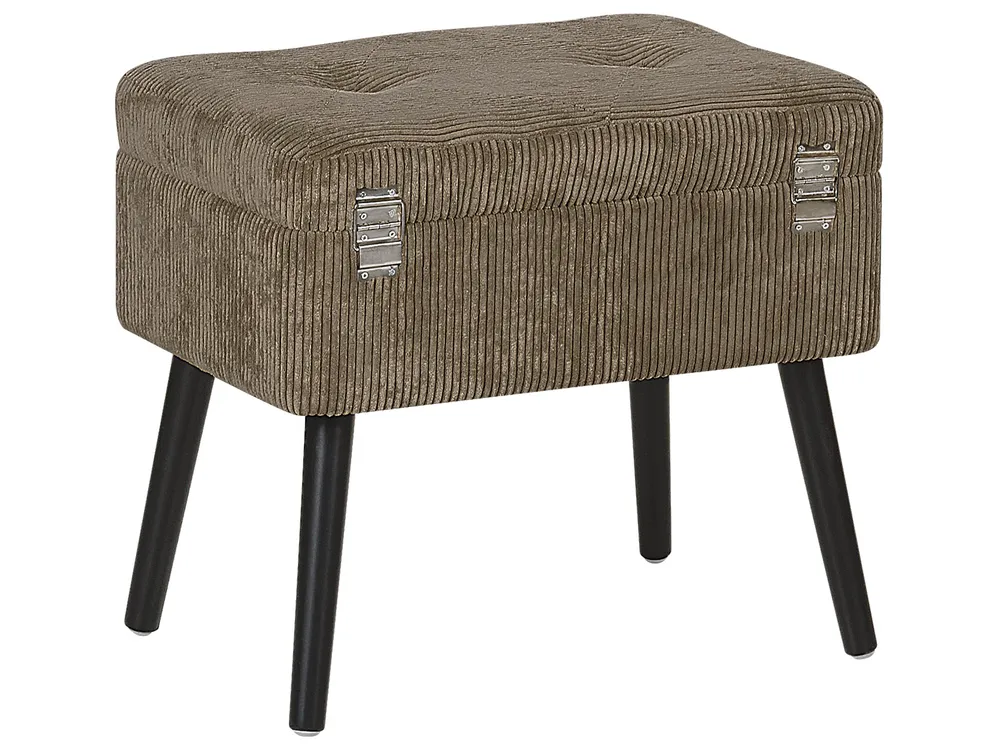 Hocker mit Stauraum MALLARD Cord Hellbraun - Beliani.de