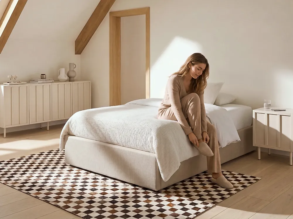 Ottoman Bed without Headboard DINAN Fabric Taupe 120 x 200 cm (EU Small Double)_1187467