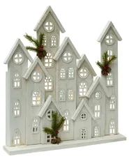 Weihnachtsdekoration LED MAAVESI 53 cm Haus Weiß_1028287