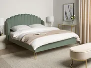 Bett mit Lattenrost Samtstoff AMBILLOU 160 x 200 cm Grün_902525