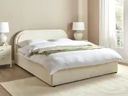 Bett mit Stauraum QUILLIEN Bouclé Hellbeige 160 x 200 cm_916534