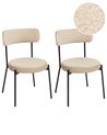 Esszimmerstuhl 2er Set ALLISON Bouclé Hellbeige
