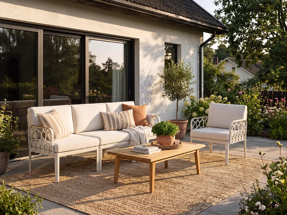 Gartensofa Set 4-Sitzer ERICHE Hellbeige_1188050