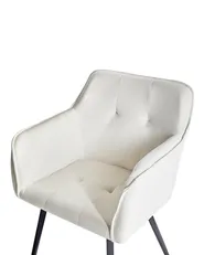 Esszimmerstuhl 2er Set JASMIN Samtstoff Hellbeige_1029840