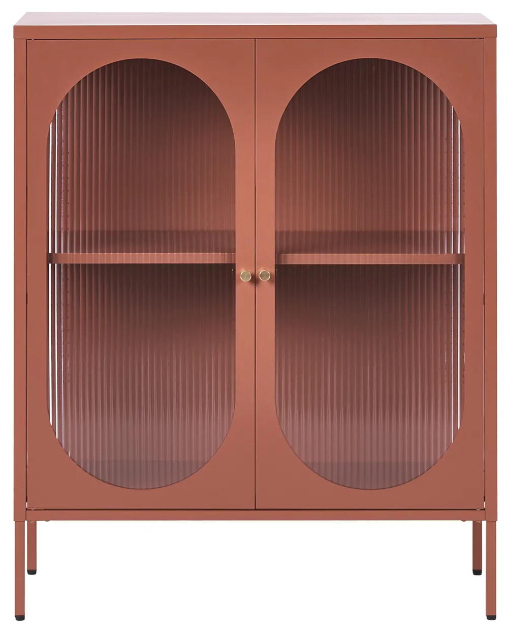 Sideboard mit Glastüren SARRE 90 cm Metall Goldbraun_1069111