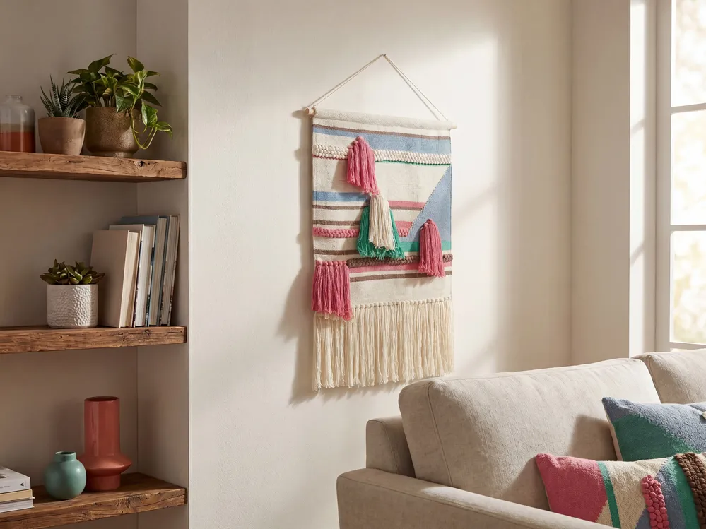 Wandbehang MOOLA Baumwolle 109 cm Hellbeige